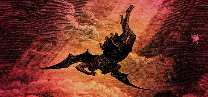 satan falling from heaven as depicted in luke 10:18